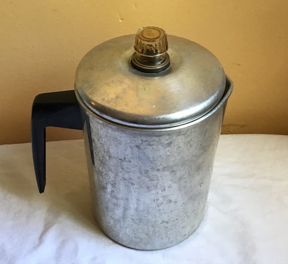 Vintage Aluminum Coffee Pot Percolator, Camping or Stovetop Coffee