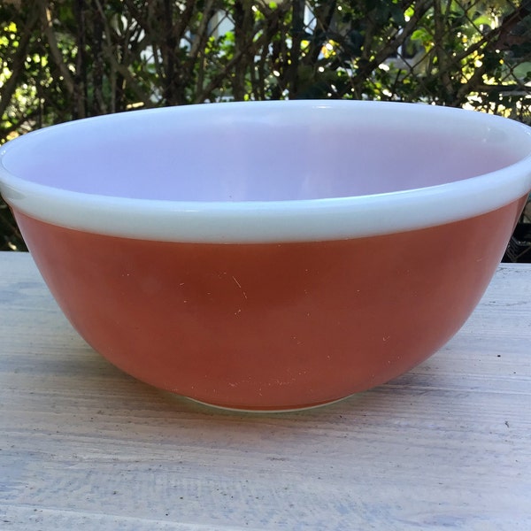 Pyrex Americana Fall Colors Red Brown #403 2.5 Quart Mixing Bowl