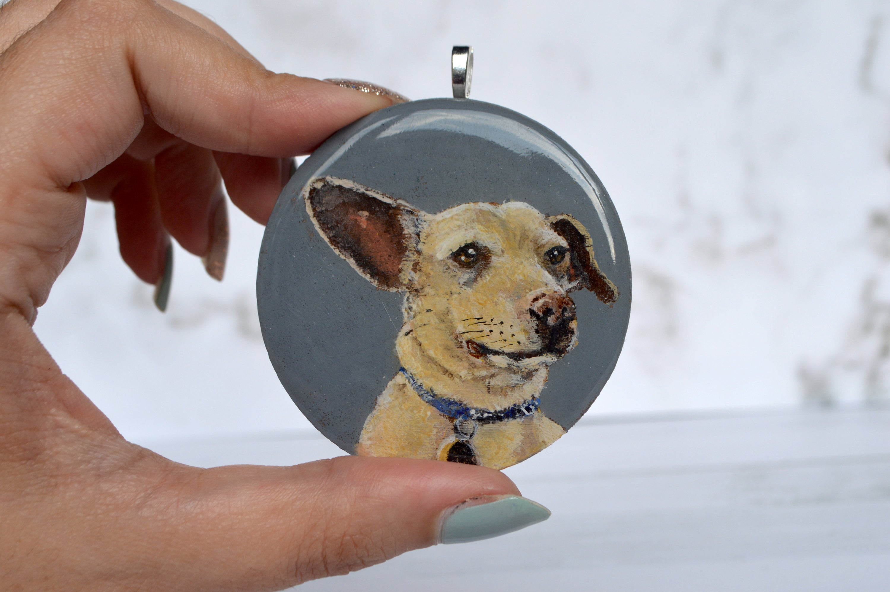 Pet Portrait Hand Painted, Ornaments or Magnet. 2.25 Inches - Etsy