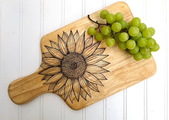 Sunflower Serving Board for Bread Cheeses and Fruit
