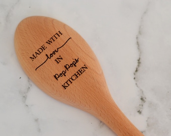 Made with Love in MiMi's| Granny's| Nonna's Kitchen Wooden Spoon. Can be Personalized for any name