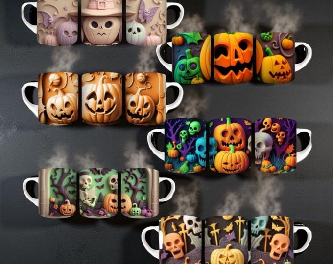 Spooky Halloween Pumpkin 11oz Mug, Sublimation collection, Home Decor