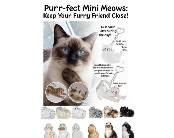 Cat Fur Keepsake Keychain: Pet Lover Gift