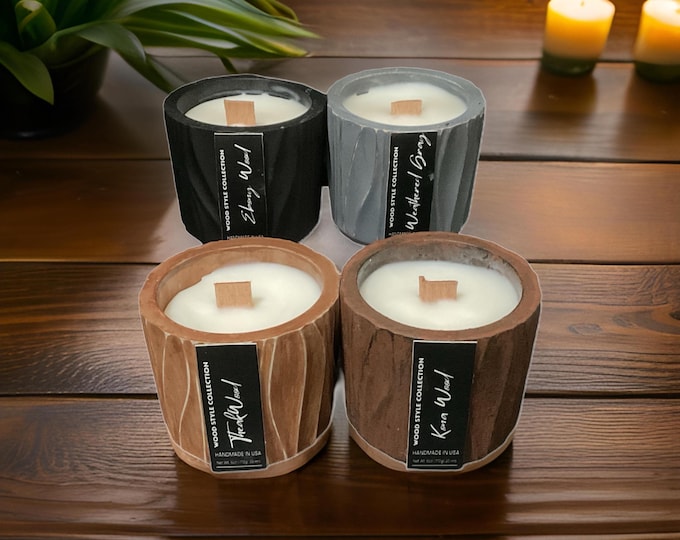 Handmade Wood Inspired Candle: Unique Room Decor