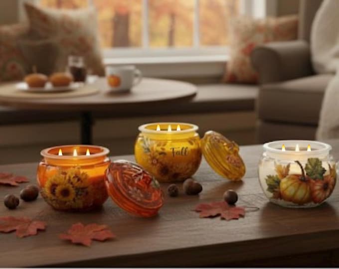 Pumpkin Candle: Harvest Fall Design - Autumn Home Decor