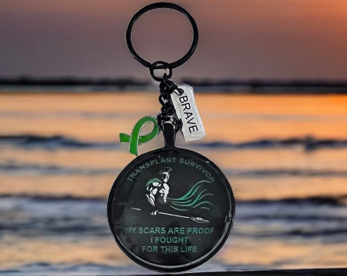 Resin Transplant Survivor Keychain: "I Fought for this Life" Disc