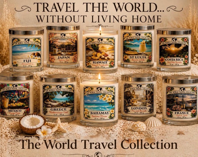 World Travel Candle Collection, Luxury Destination Candles Gift Set
