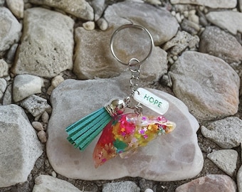 Harz Blume Verschönerte Leber Schlüsselanhänger Geschenk für Transplant Überlebende