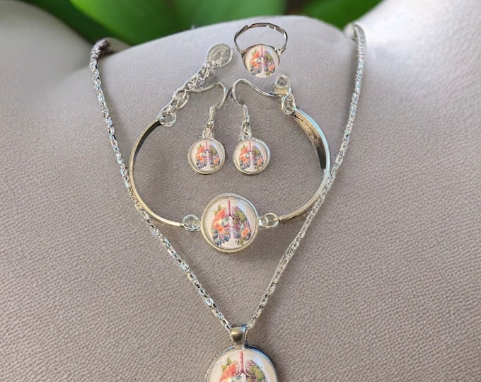Resin Anatomical Lungs Jewelry Set: Transplant Survivor Gift