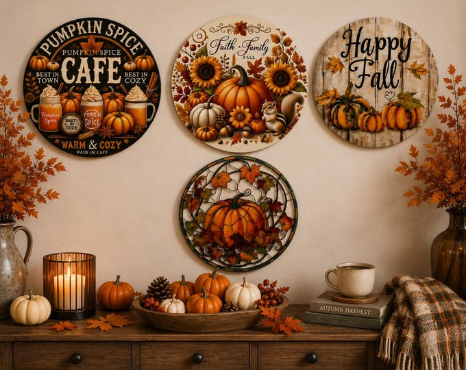 Rustic Metal Wall Art, Fall Home & Garden Decor