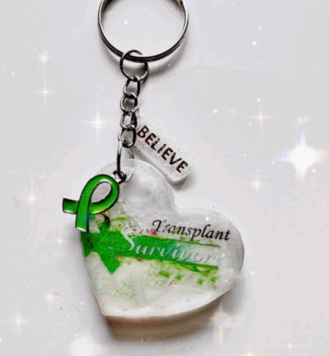 Resin Heart Design Keychain Gift for Transplant Survivors - Etsy