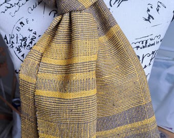 Handwoven Natural dyed Eri Silk scarf