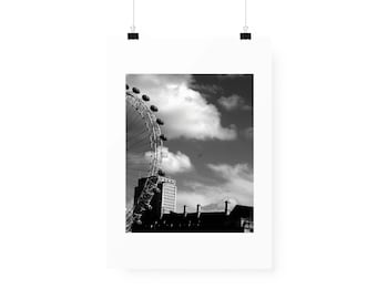 Black and white London Eye print photo