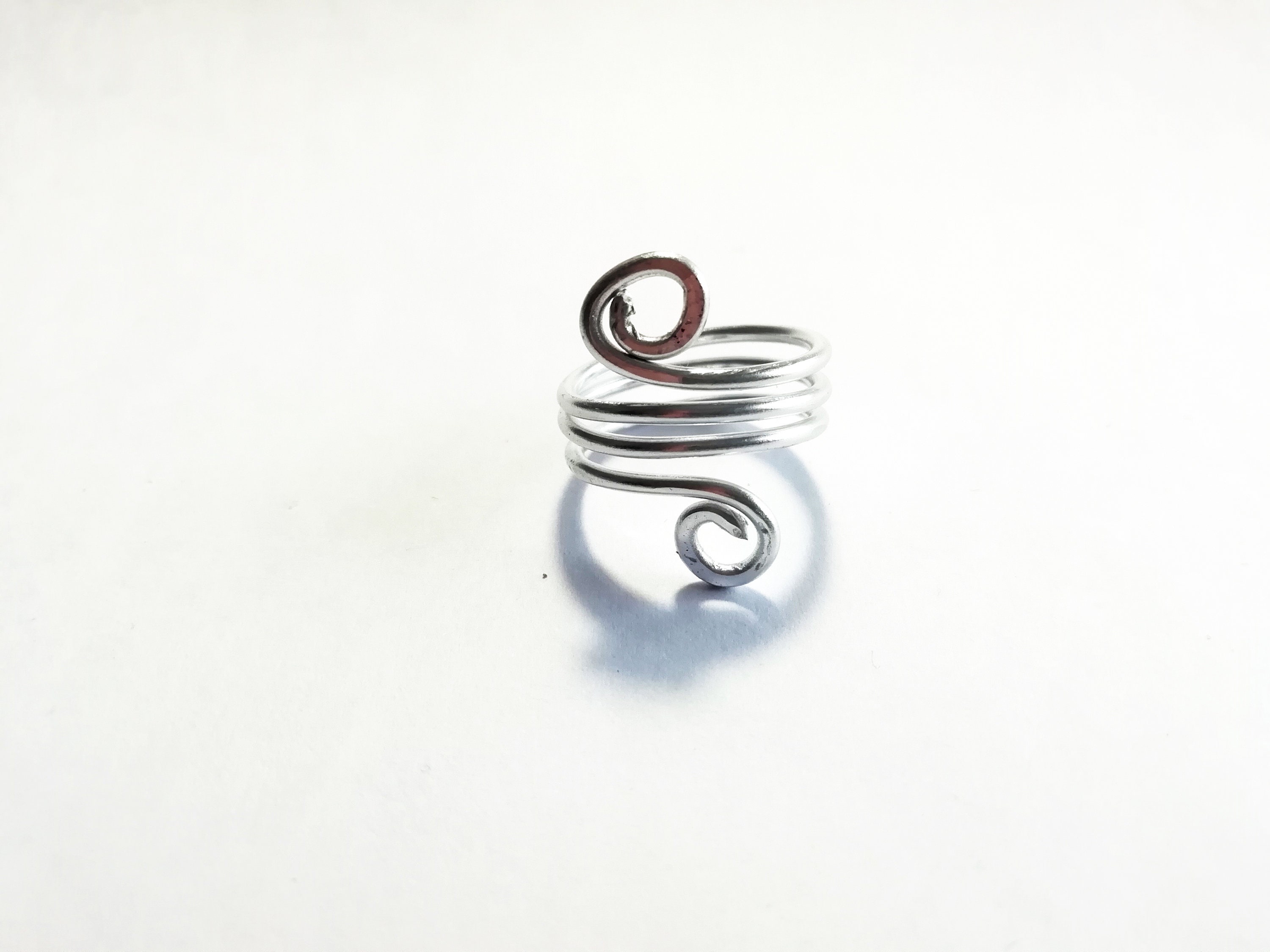 Anillo de alambre ajustable anillo de aluminio espiral | Etsy