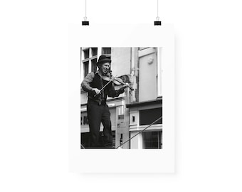 Black and white street photography print, England street wall art photo, bycicle Londond B/W