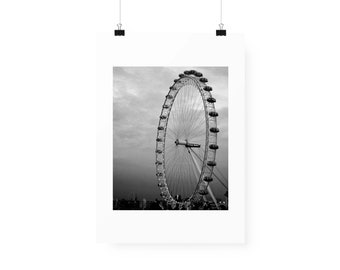 Black and white London Eye print photo