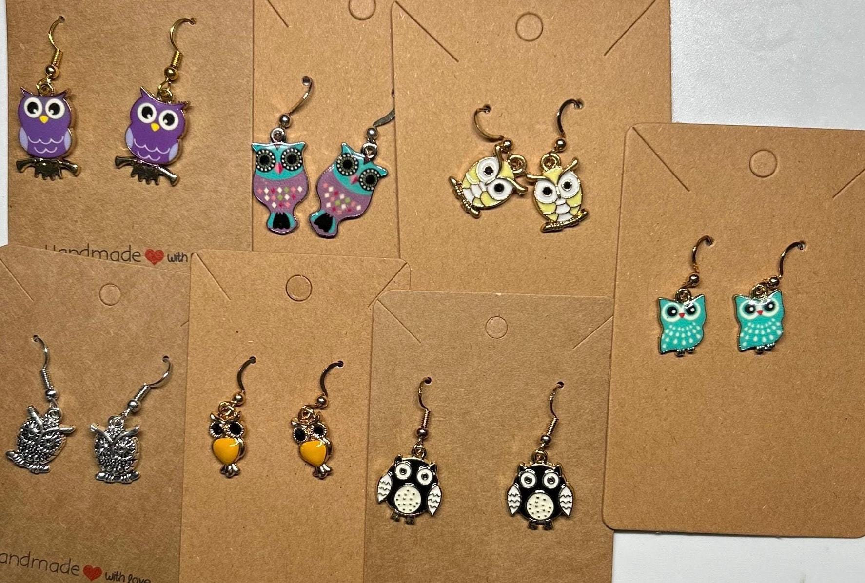 Owl Earrings Set: 7 Unique Nickel-Free Pairs
