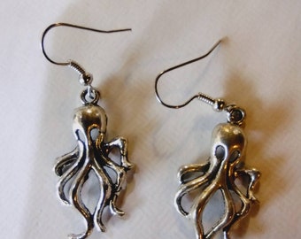 Octopus Kraken Earrings: Steampunk Sea Creature Jewelry