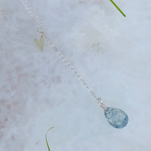 Aquamarine Sterling Silver Earring and Necklace order Set