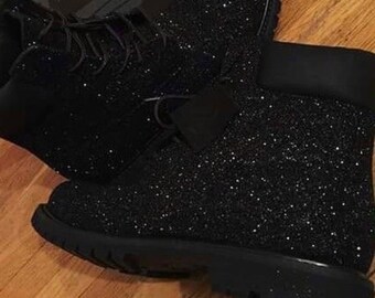 custom glitter timberlands