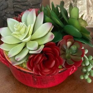 Handmade faux succulent arrangement, Artificial succulents, realistic faux flower succulents
