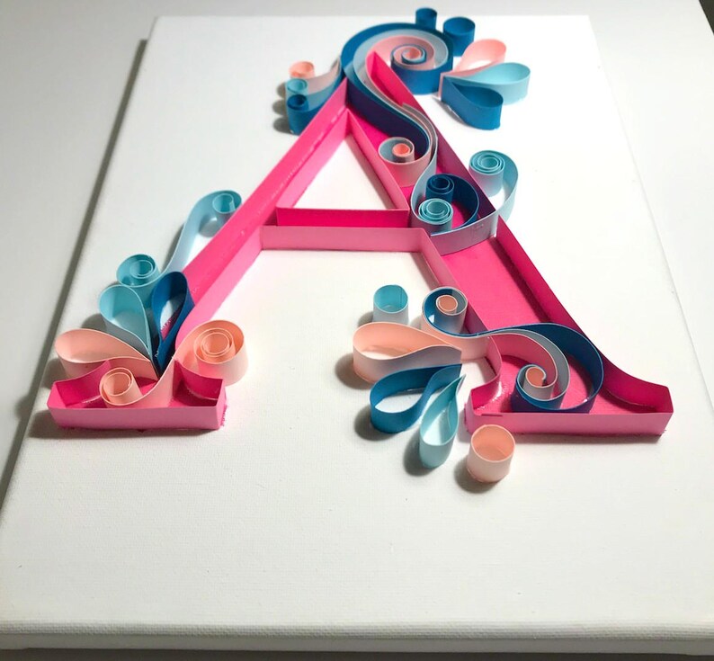Paper Quilled Letter 'A' 12x9 Etsy