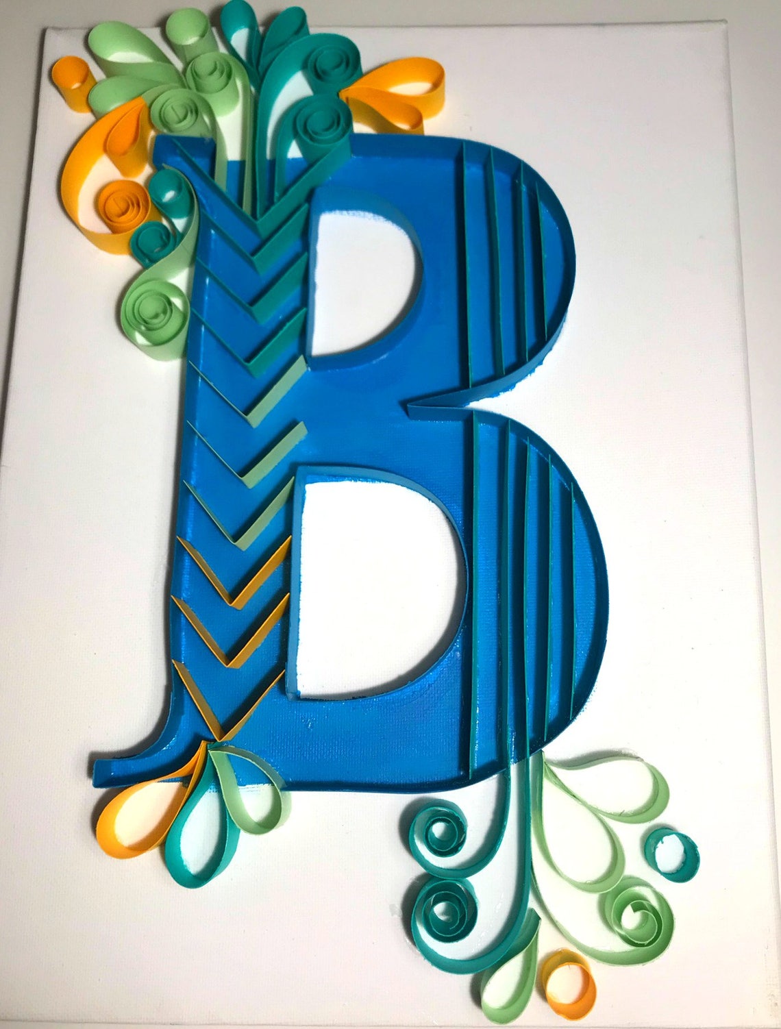 Monogram Paper Quilled Letter 'B' 12x9 Etsy