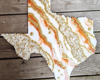 Custom Order State Shape Resin Geode Wall Art