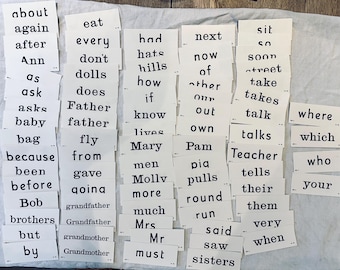 Tarjetas didácticas vintage: palabras para enseñar o exhibir