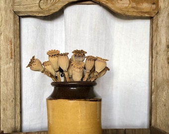 Tarro marrón y ocre