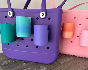 Rubber Tote Bag Cup Holder: Fits Bogg Bag, Simply Southern, Yeti