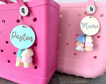 Script Name Bag Charm | Name Beach Tote Tag | Pool Bag Charm | Acrylic Name Bag Tag | Name Keychain | Bogg Bag Charm | Simply Southern Charm