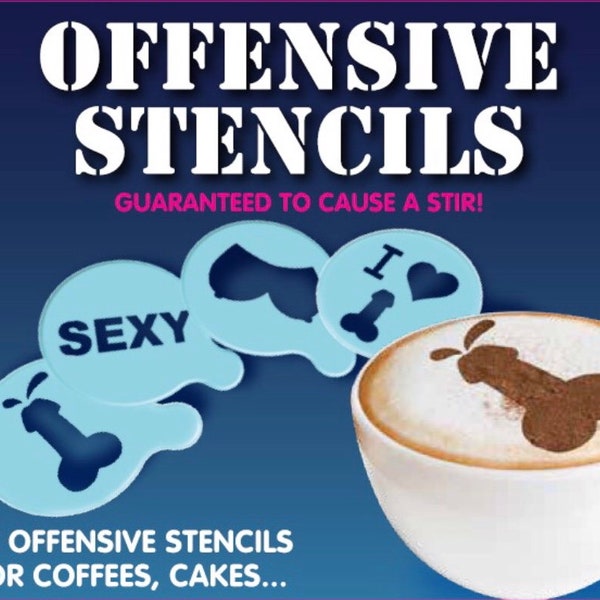 Rude Stencils for Drinks and Desserts (set of 6)