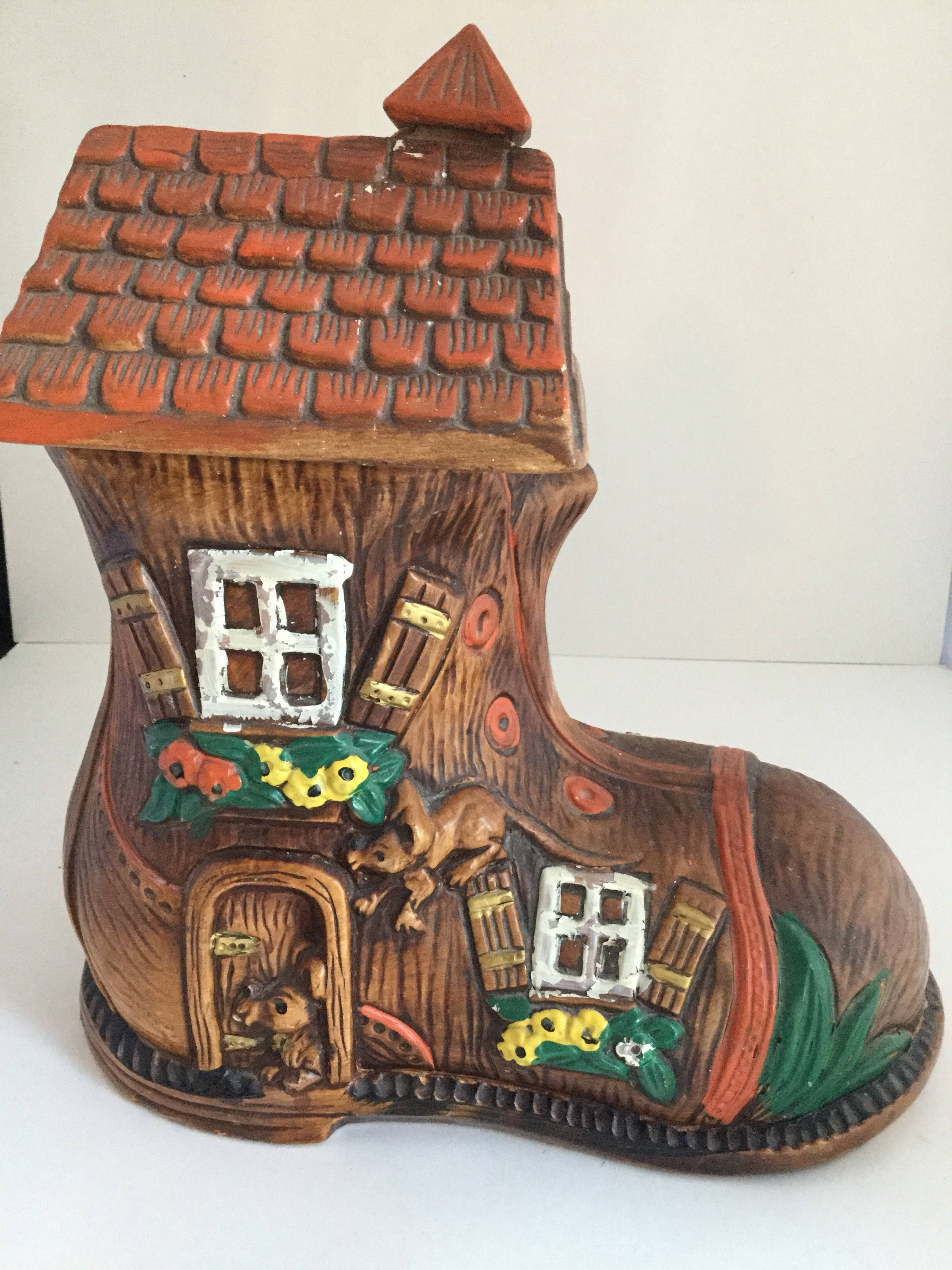 Vintage Old Woman Shoe Boot Cookie Jar Marked 874 USA/ Etsy