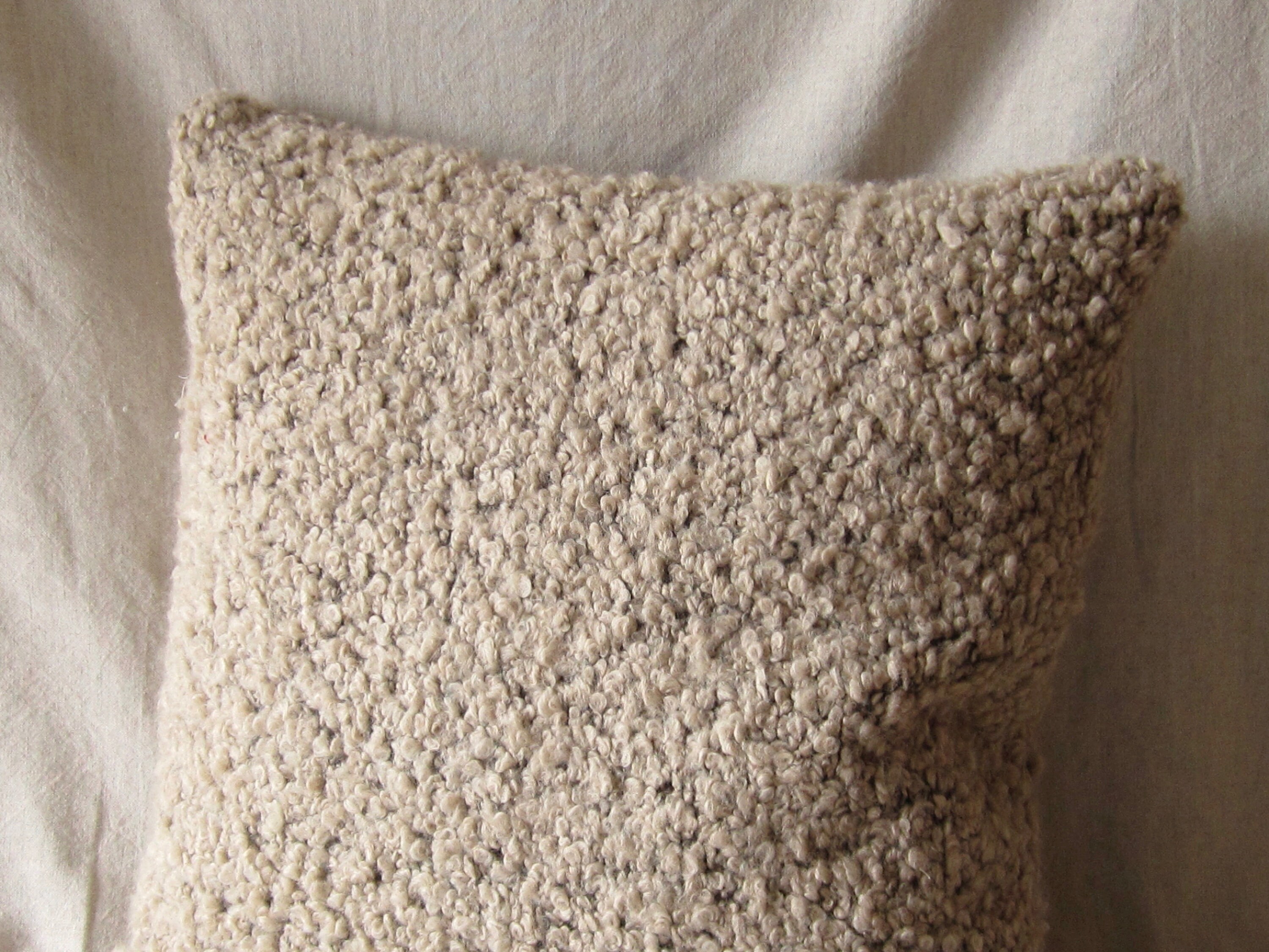 Boucle wool pillow cover soft tan wool pillow nordic style Etsy