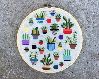 Botany - Modern cross stitch pattern PDF - Instant download