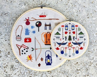 Adventure and Camping - Modern cross stitch patterns PDFs - Instant download
