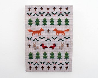 Woodland Winter - Modern cross stitch pattern PDF - Instant download