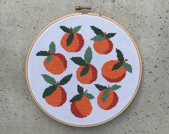 Oranges - Modern cross stitch pattern PDF - Instant download