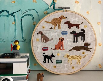 Dogs - Modern cross stitch pattern PDF - Instant download