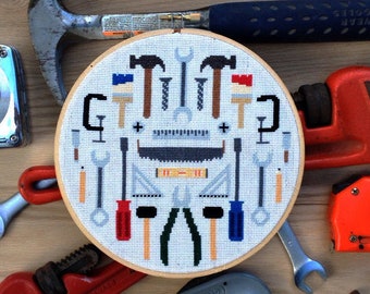 Tools - Modern cross stitch pattern PDF - Instant download