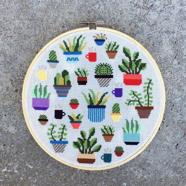 Botany - Modern cross stitch pattern PDF - Instant download