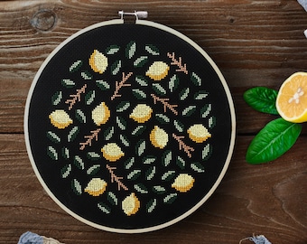 Lemons - Modern cross stitch pattern PDF - Instant download