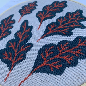 Oak Leaves Modern cross stitch pattern PDF Instant download image 3