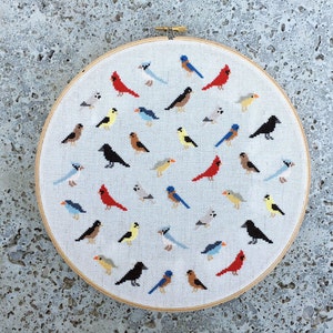 Birds - Modern cross stitch pattern PDF - Instant download