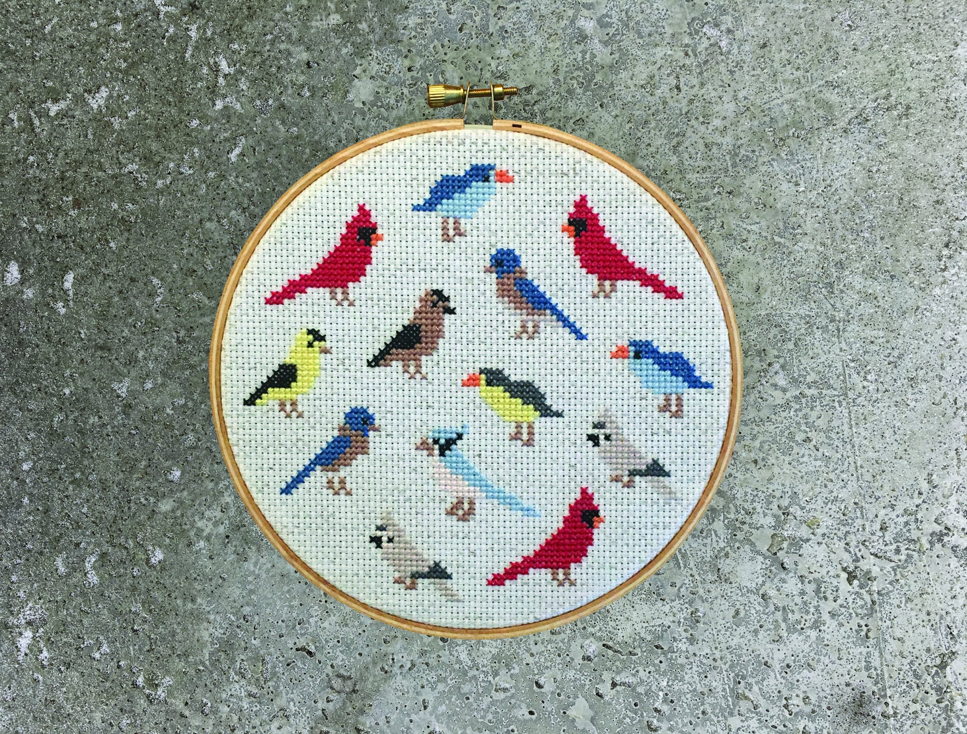 Mini Birds Modern cross stitch pattern PDF Instant Etsy