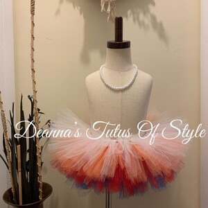 Girls White Orange Red And Royal Tutu, Girls Tutu, Baby Tutu, Birthday Tutu, Smash Cake Tutu, Photo Prop Tutu, Tutu