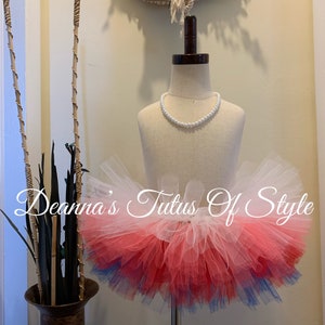 White Coral Red And Royal Tutu, Girls Tutu, Baby Tutu, Birthday Tutu, Multicolor Tutu, Photo Prop Tutu, Smash Cake Tutu, Tutu