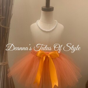 Girls Orange Tutu With Ribbon Bow, Girls Tutu, Baby Tutu, Birthday Tutu, Smash Cake Tutu, Photo Prop Tutu, Tutu, Tutu Skirt