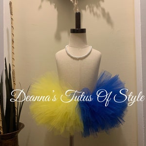 Yellow And Royal Tutu, Smash Cake Tutu, Birthday Tutu, Photo Prop Tutu, Half Yellow And Half Royal Blue Tutu, Girls Tutu, Tutu